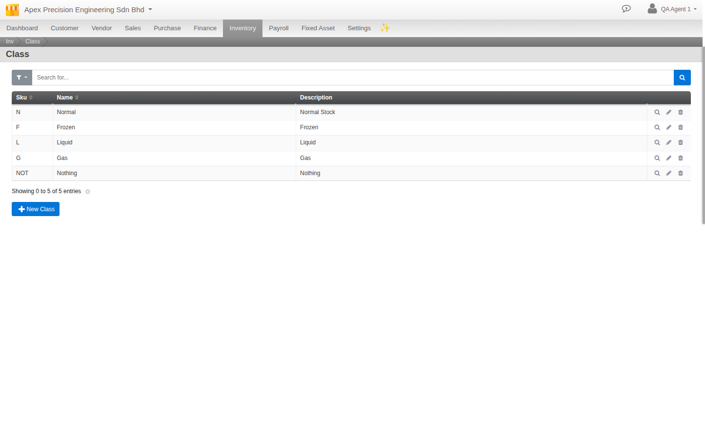 The Class list, a free grouping with no accounting link