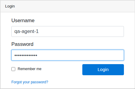 The Cloudby sign-in screen: Username, Password, Remember me, Login button and Forgot your password link